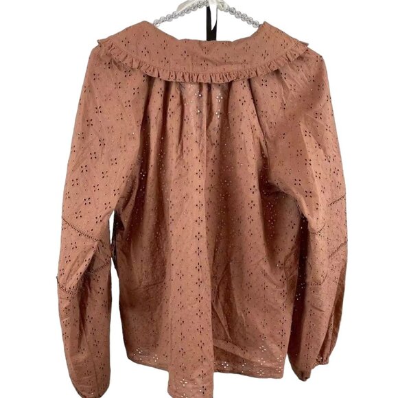 NWT Lost+Wander Sunday Funday Peasant Top Brown - Picture 4 of 4